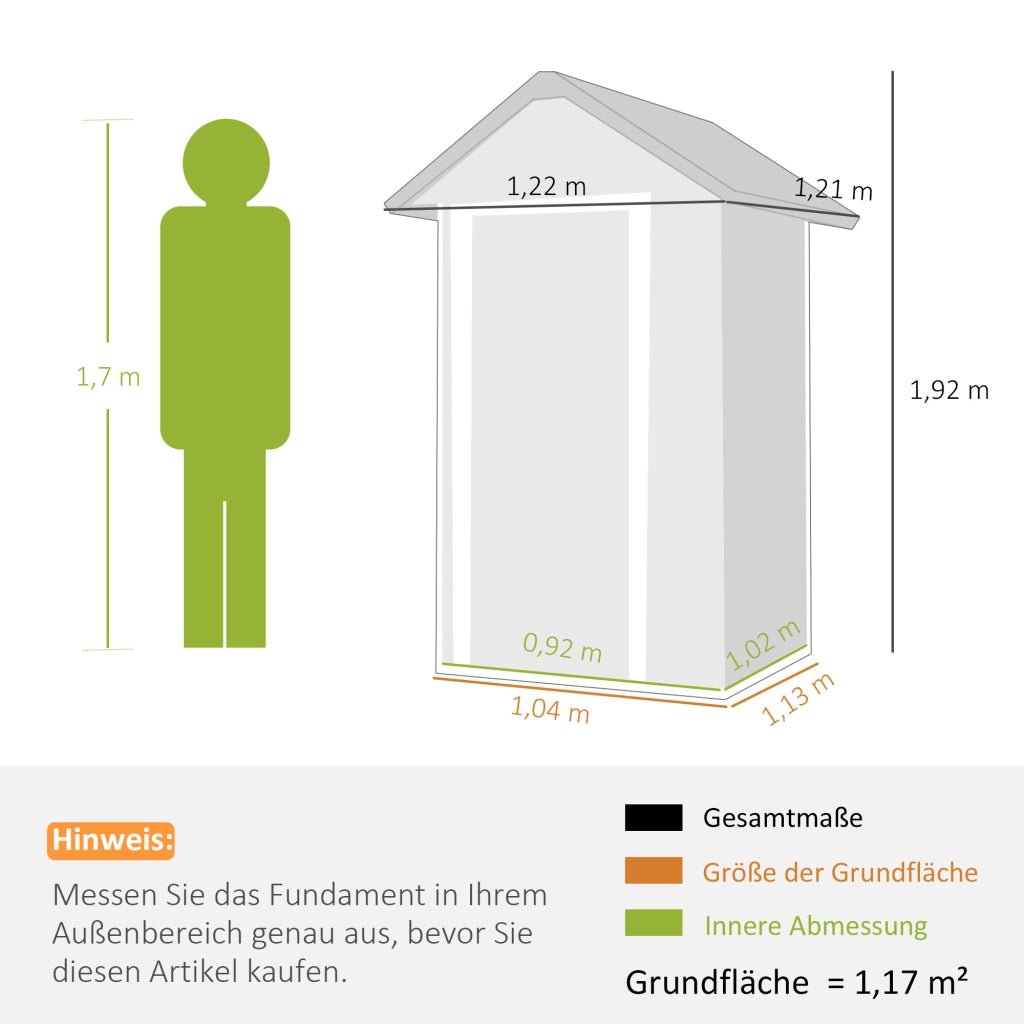 Casetta da giardino in metallo ¨C Zephmum ¨C Grigio 122x121x192 cm
