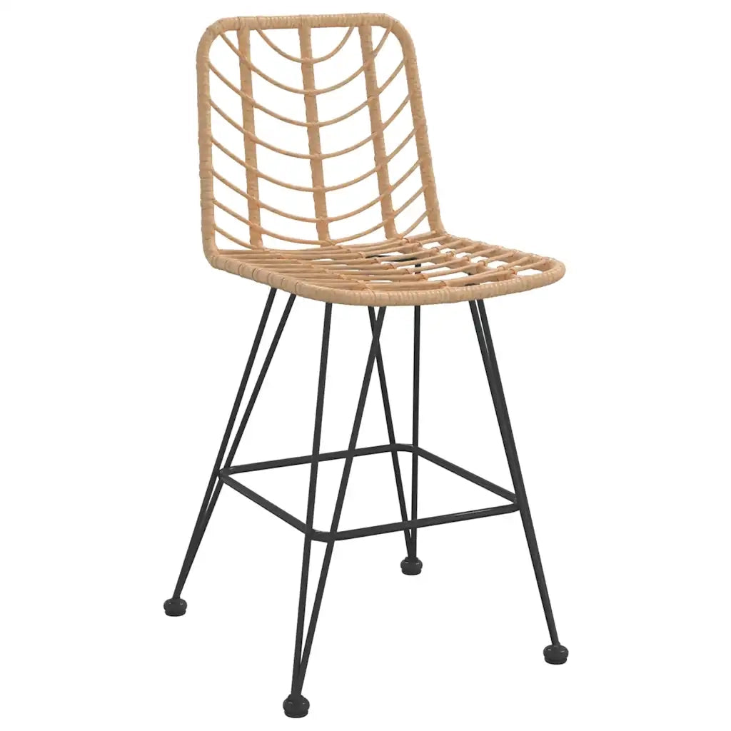 Sgabelli da Bar 2 pz 45x56x103,5 cm Rattan PE e Acciaio cod mxl 8925