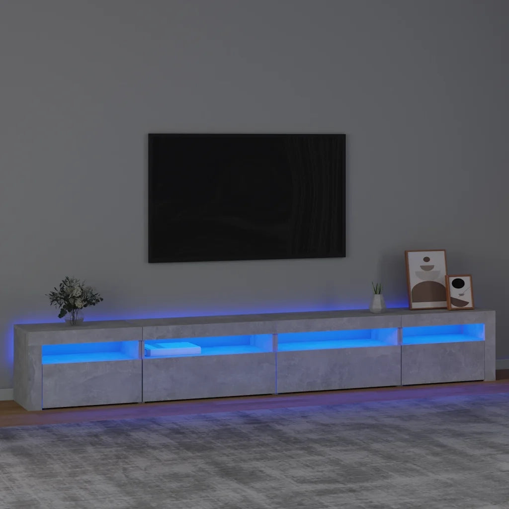 Mobile Porta TV con Luci LED Grigio Cemento 270x35x40 cm 3152749
