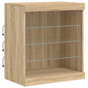 Buffet credenza cassettiera armadio mobile contenitore organizer per cucina soggiorno salotto con luci LED Sonoma 60,5 x 37 x 67 cm marrone 02_0029965
