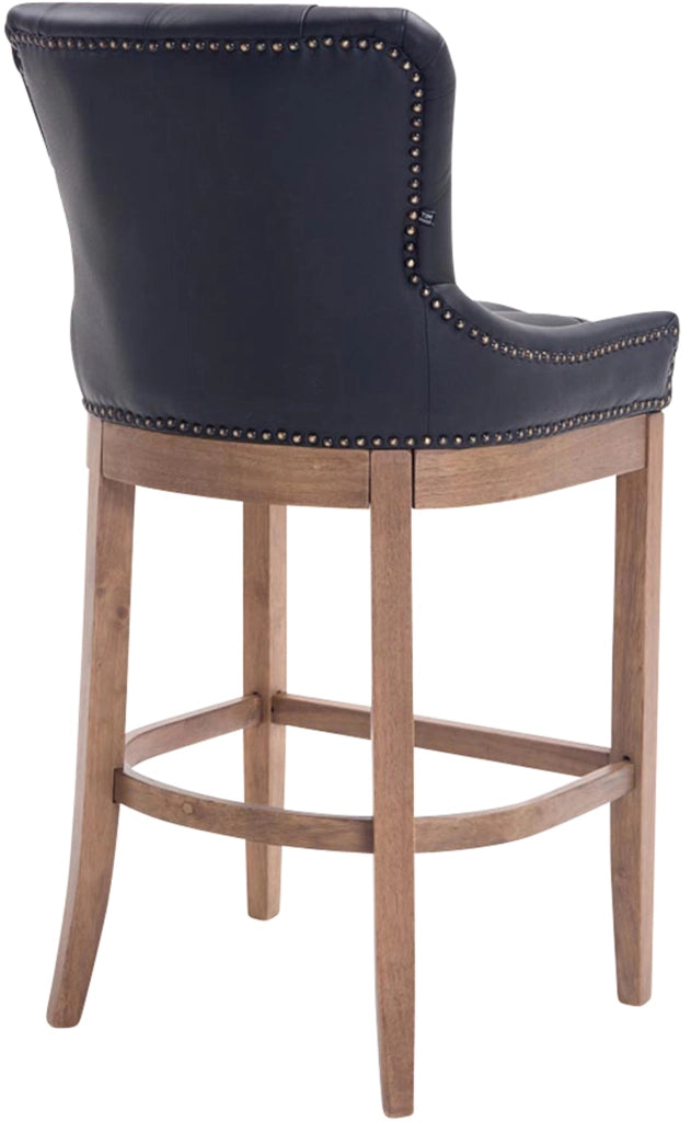 Sgabello Lakewood vera pelle antico-chiaro nero