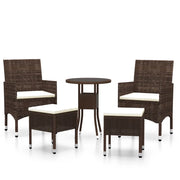 Set Divani da Giardino 5 pz | Set Salotto da Giardino in Polyrattan Marrone