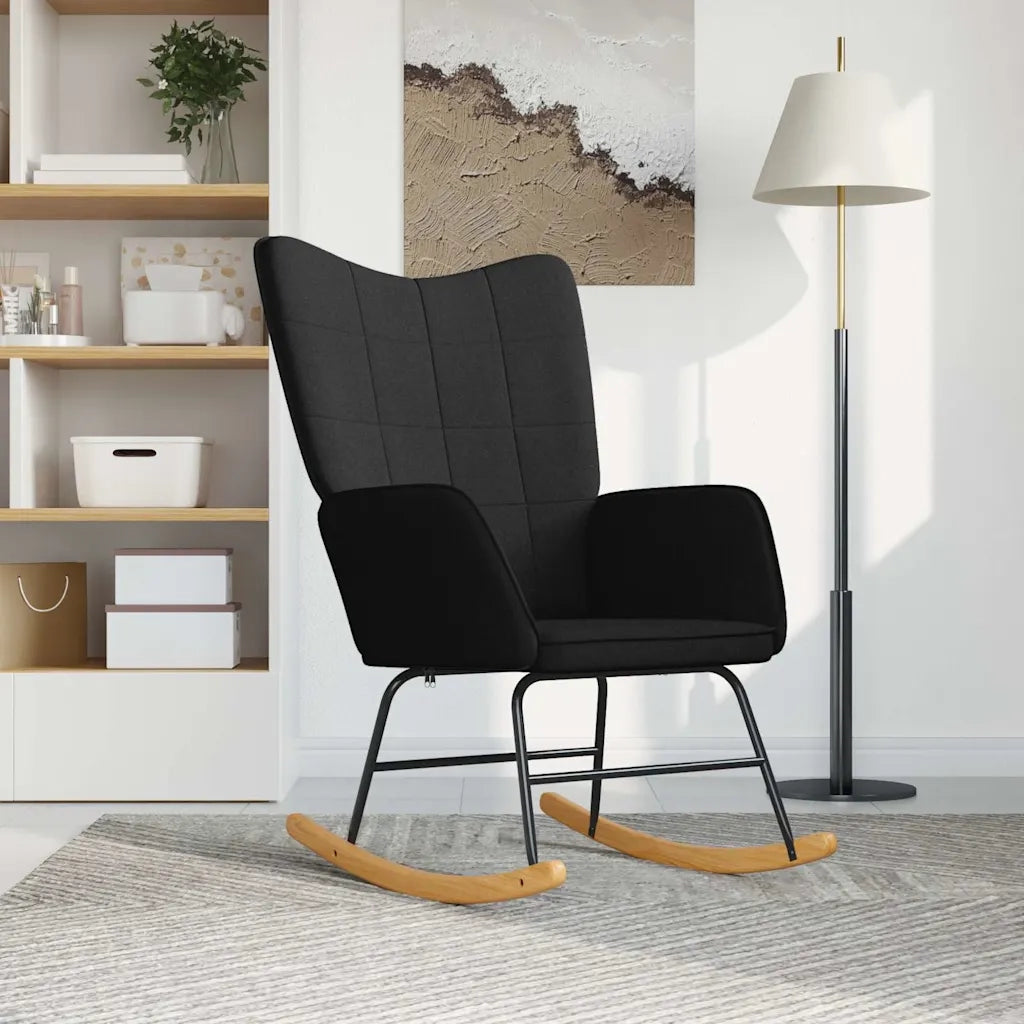 Sedia a Dondolo Nera in Tessuto 328013
