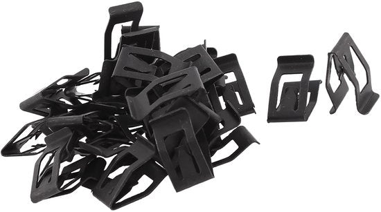 Clip di dashboard 8 mm - Nero - 30 pezzi - Adatto per motocicli/Auto/autotreni - Viti a clip - Lunghezza schiacciata 17 mm - Stopper per auto