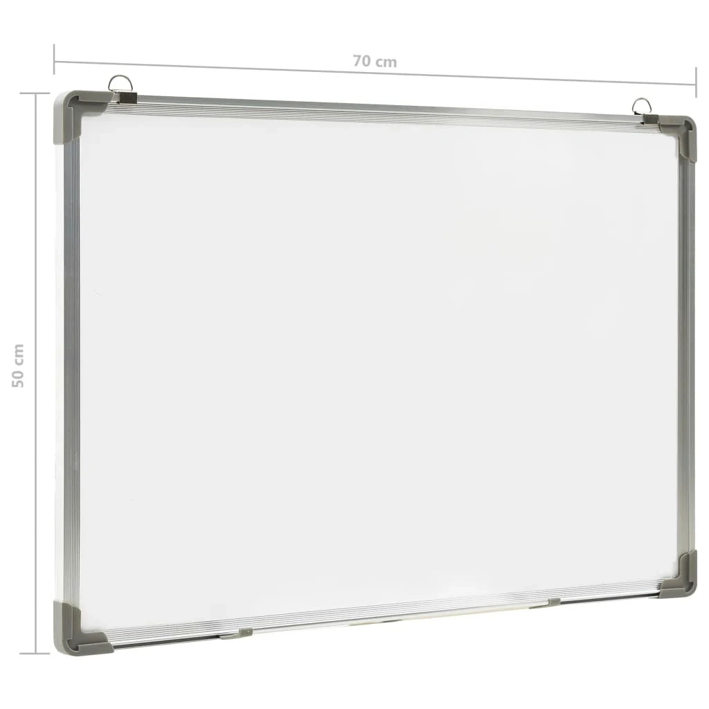 Lavagna magnetica pannello di scrittura per la scuola la casa o l'ufficio cancellabile a secco 70 x 50 cm acciaio bianco 02_0045450