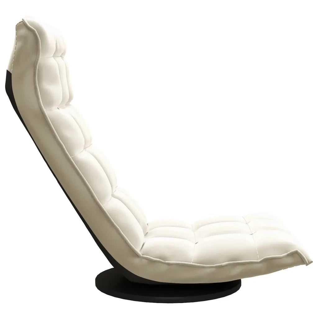 Sedia da Pavimento Girevole Crema in Velluto 336573