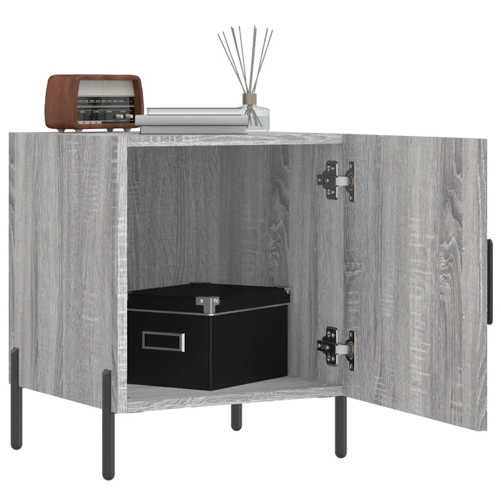 Set di 2 Comodini | Armadio da Notte | Mobiletto da notte Grigio Sonoma 40x40x50 cm in Legno Multistrato