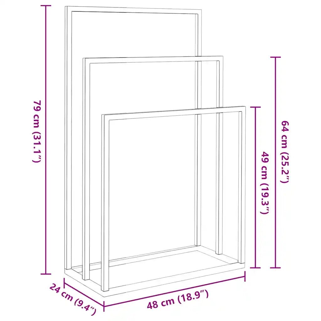 Portasciugamani da Pavimento Oro 48x24x79cm in Ferro 343092