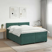 Letto box spring con materasso Verde Scuro 200 x 200 cm Velluto 3450791
