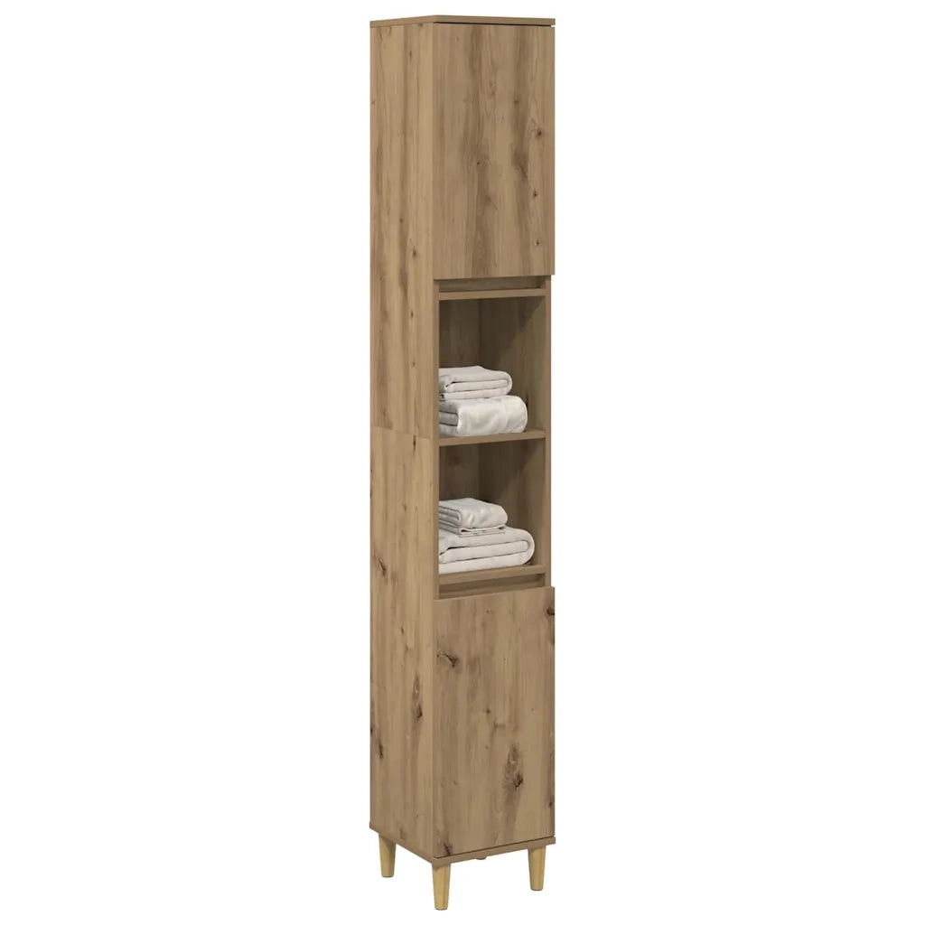 vidaXL Armadietto Bagno Rovere 30x30x190 cm Legno Multistrato