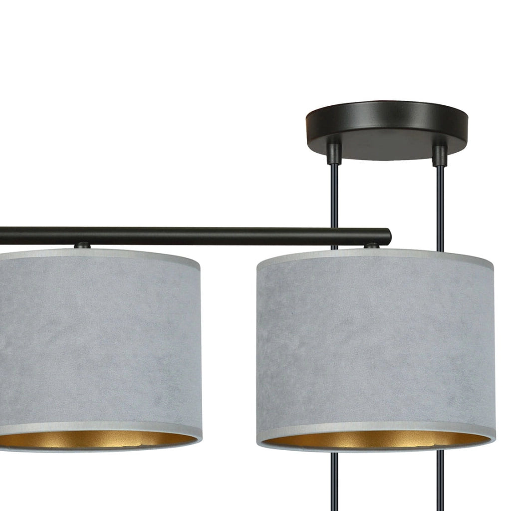 Lampadario Emibig Hilde 4 grigio/nero/oro 4xE27 dimmerabile