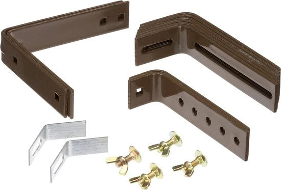 Bloembakhouder universale per ringhiere da 4 a 15 cm - colore marrone scuro - capacità di carico 50 kg