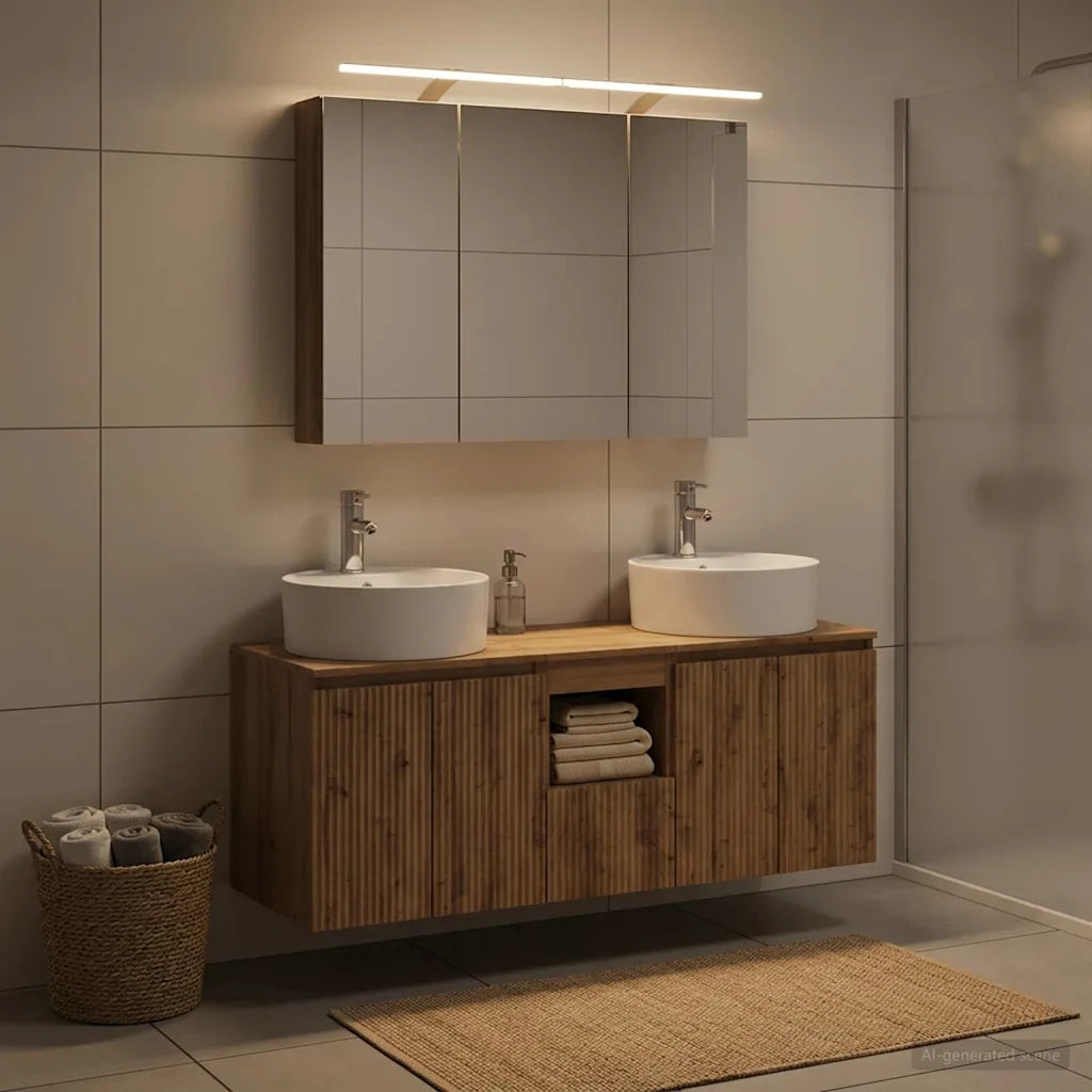 Set di Armadi da Bagno 4 pz Rovere Artigianale