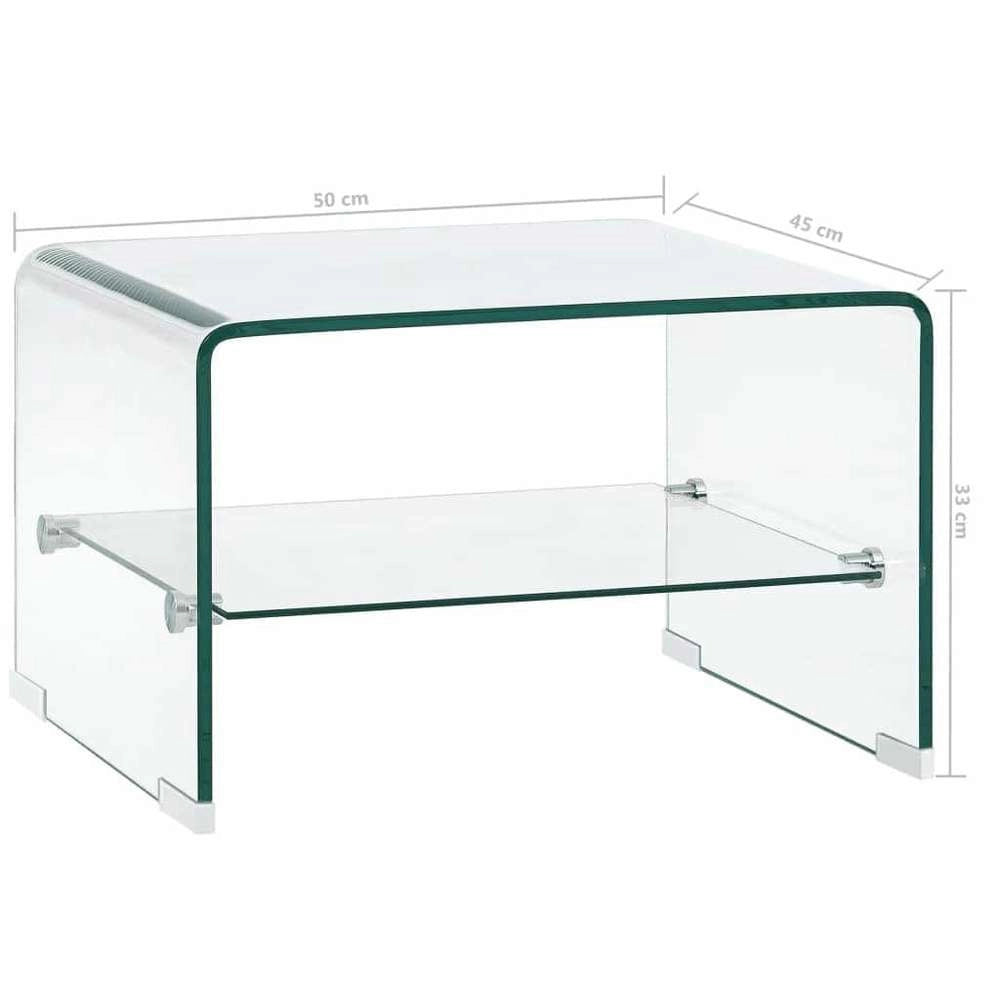 Coffee Table Transparent 50x45x33 Cm Tempered Glass