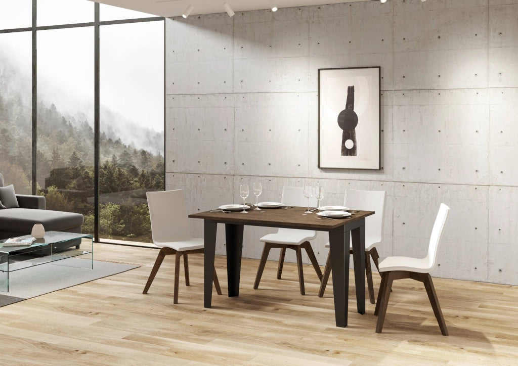 Tavolo Salvaspazio Allungabile 120/200x45/90x80/78 cm Flame Double Noce