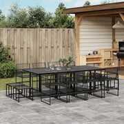 Set da Pranzo da Giardino 13pz Nero in Polyrattan