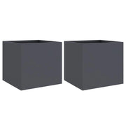Fioriera rialzata per piante fiori giardino terrazze set da 2 32 x 30 x 29 cm acciaio antracite 02_0038931