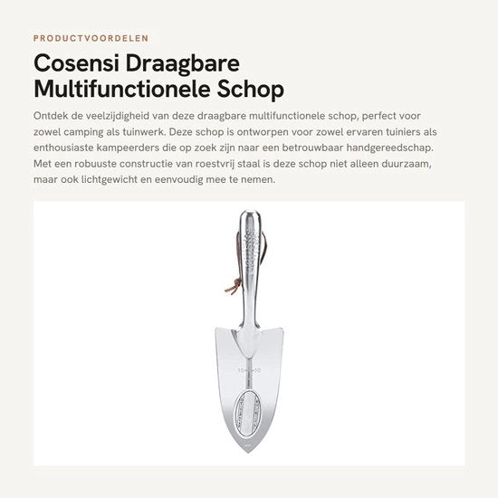 Ferramenta multifunzionale per giardino portatile - Acciaio inossidabile - Dimensioni 28,5 x 8,2 cm - Robusta e resistente all'usura - Spada per giardino