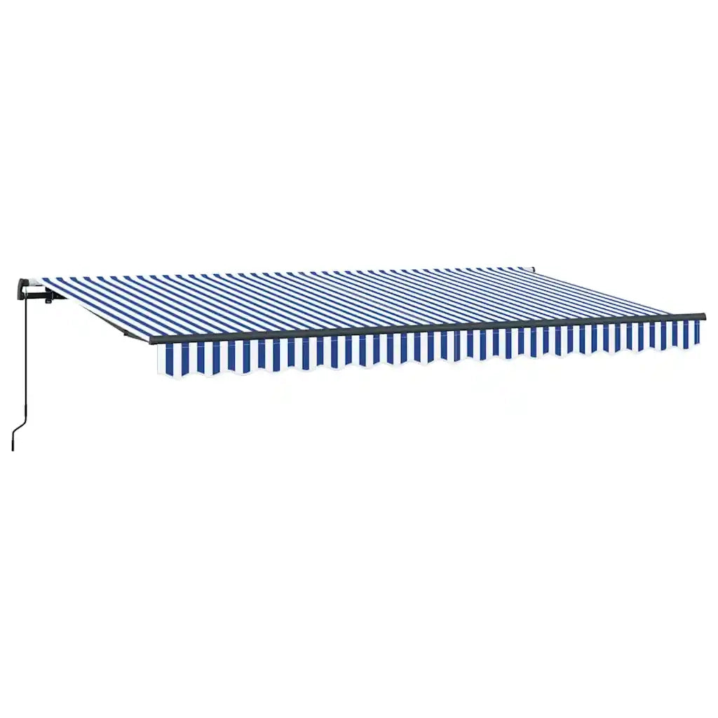 vidaXL Tenda Retrattile Blu e Bianco 400 x 200 cm
