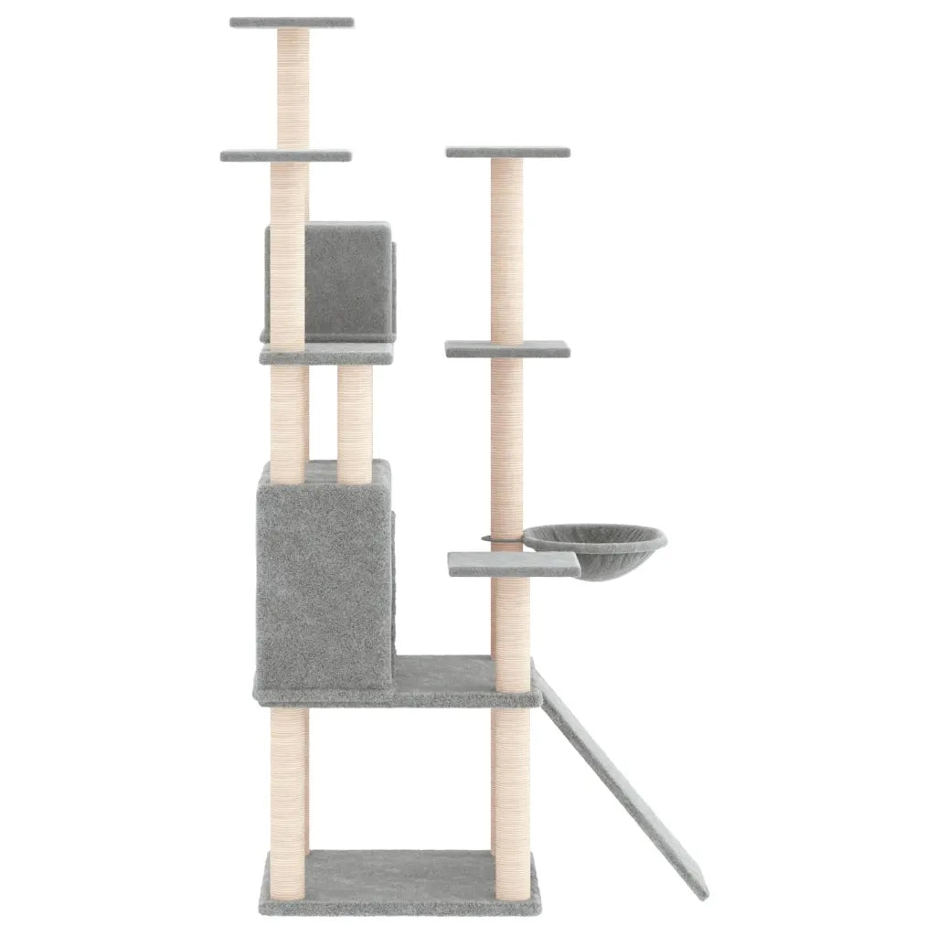Albero per Gatti con Tiragraffi in Sisal Grigio Chiaro 154 cm cod mxl 24178