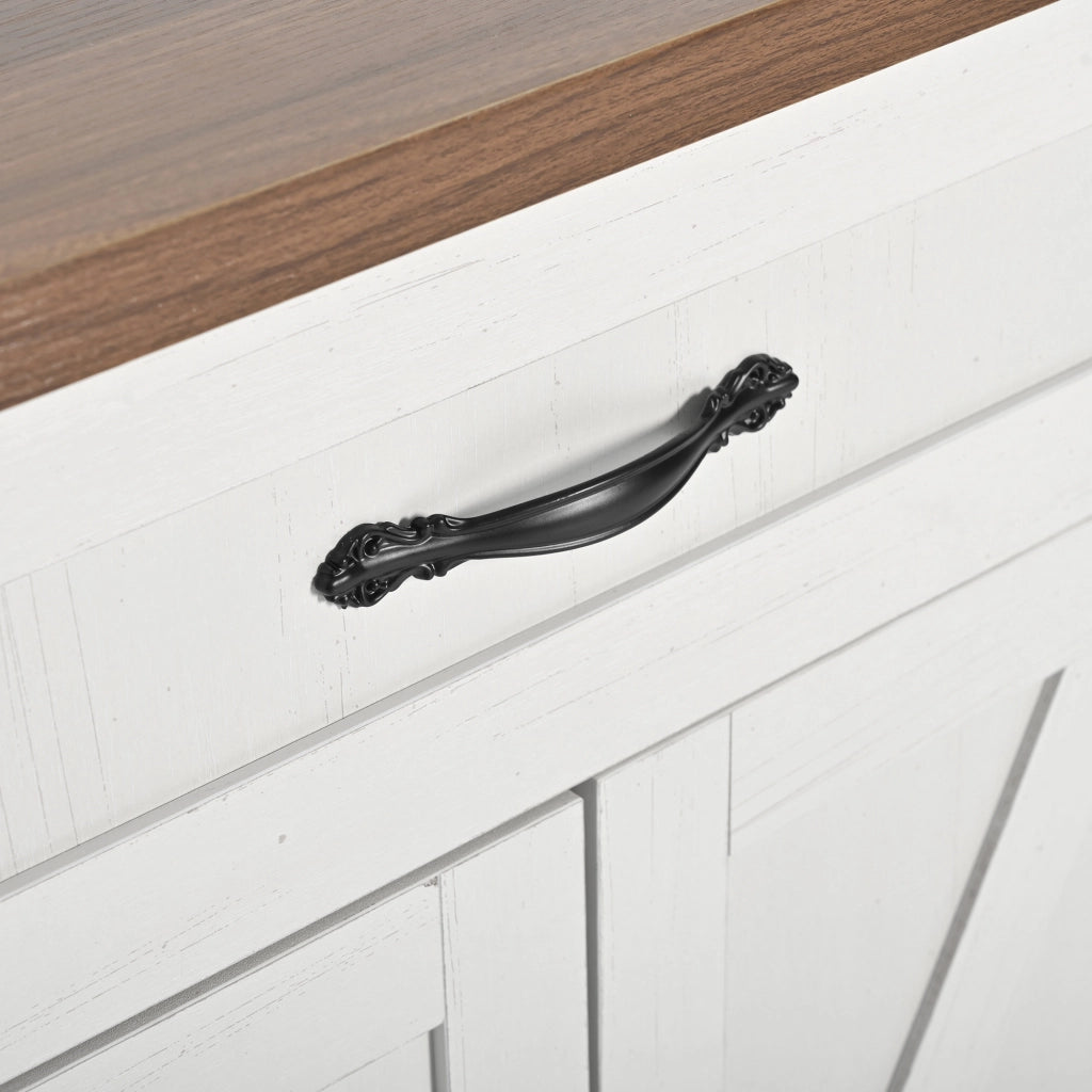Carrello da Cucina con Piano Estraibile ¨C MINIMAL ¨C Legno, 4 Ante e 2 Cassetti