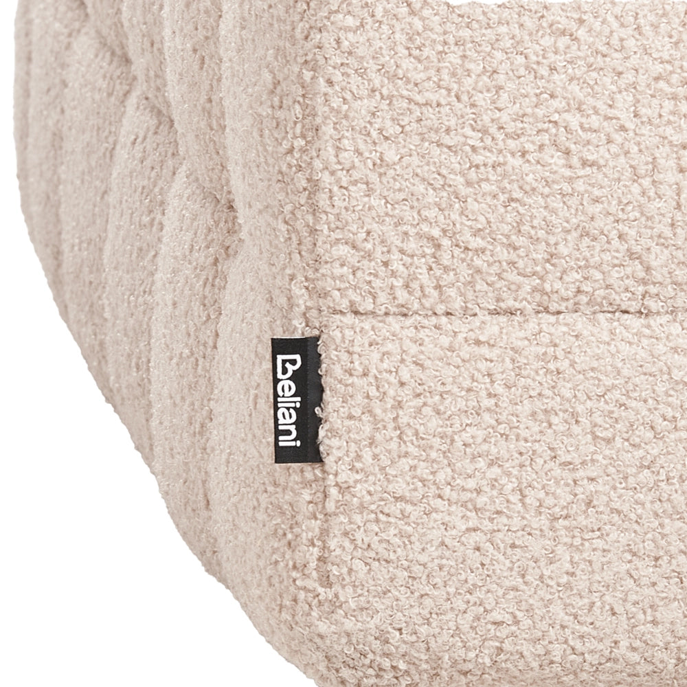 Panca per camera da letto con tappezzeria trapuntata in bouclè beige ottomana con contenitore
