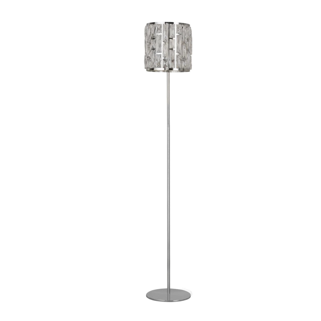 Lampada da terra Bijou - Metallo cromato e vetro cristallo
