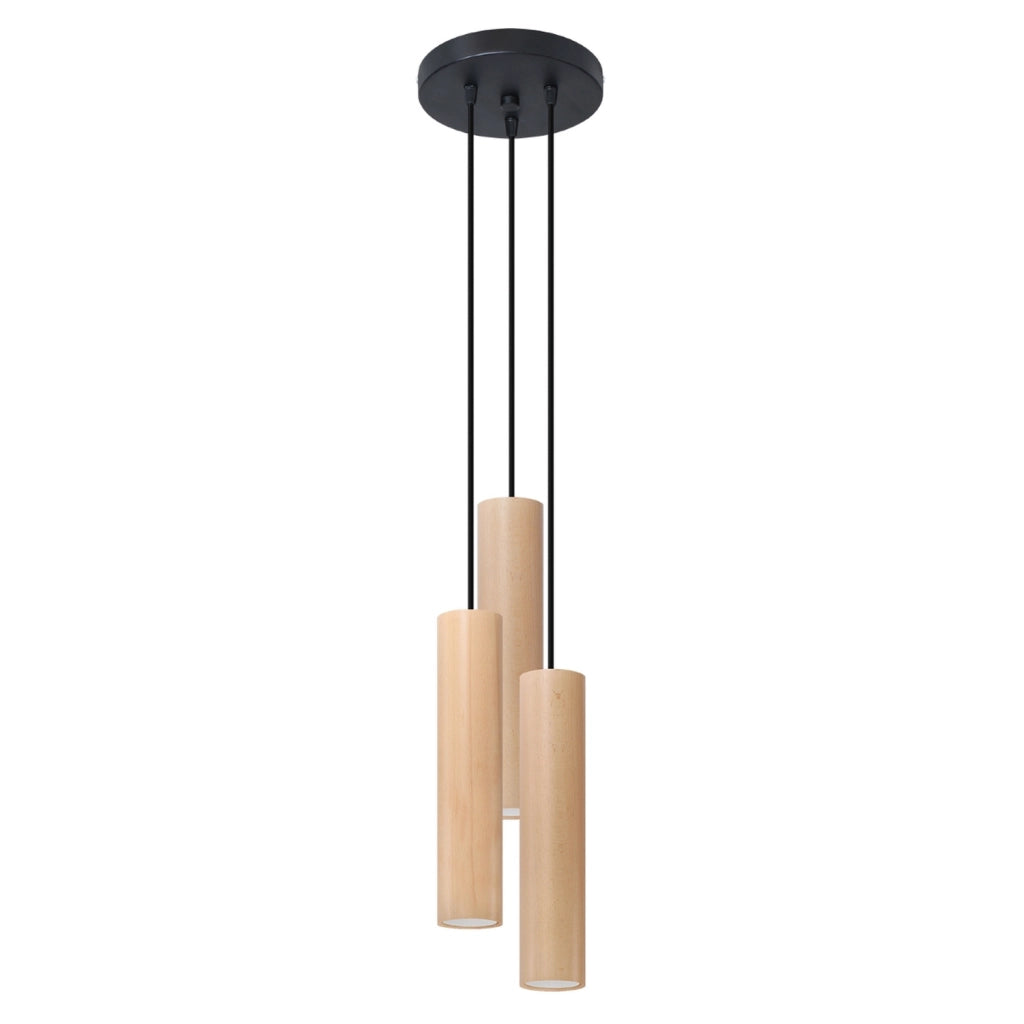 Lampadario CASANO Pure Lume 3 luci GU10 legno nero