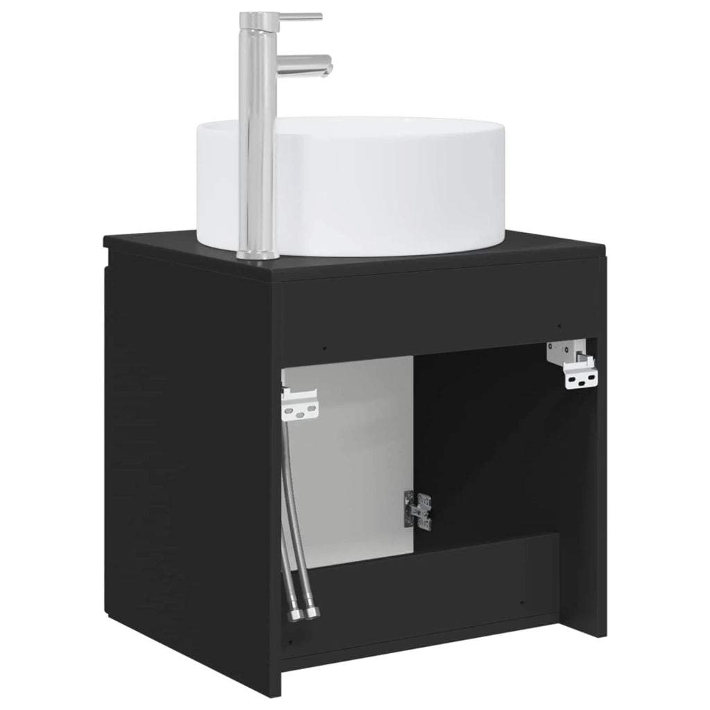 Mobile lavabo da parete Nero 49,5 x 44,5 x 65,5 cm