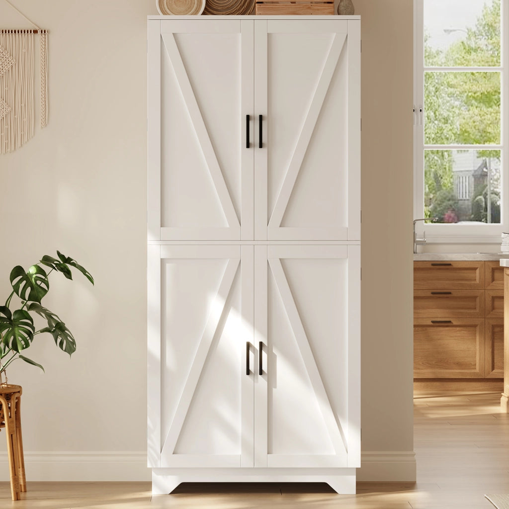 Colonna cucina con 4 ante; vani aperti e portabottiglie per cucina e sala da pranzo; in MDF; bianco e naturale