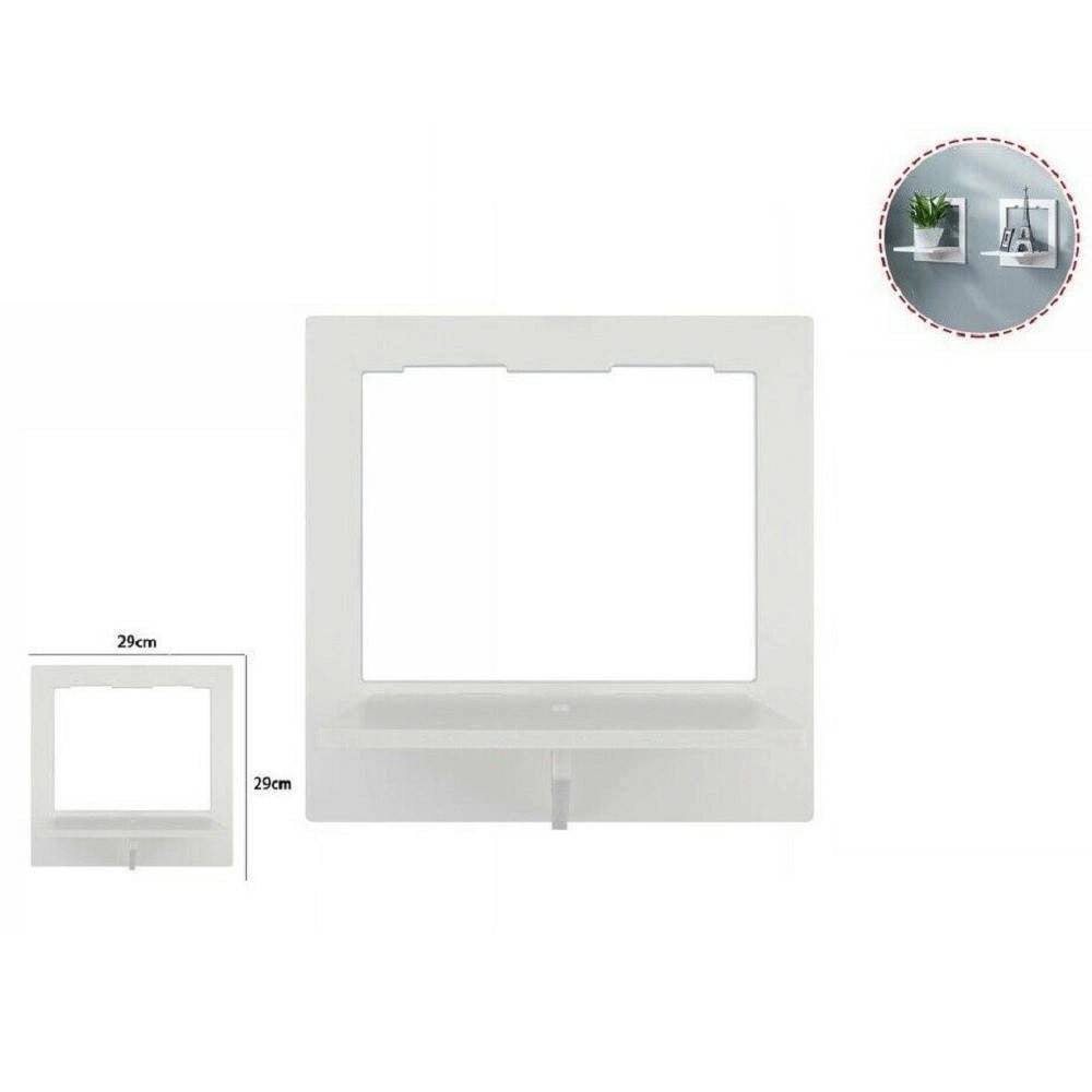 Trade Shop - Mensola Legno Bianco Quadrata 29cm Arredo Casa Cameretta Scaffale Parete 70201 -