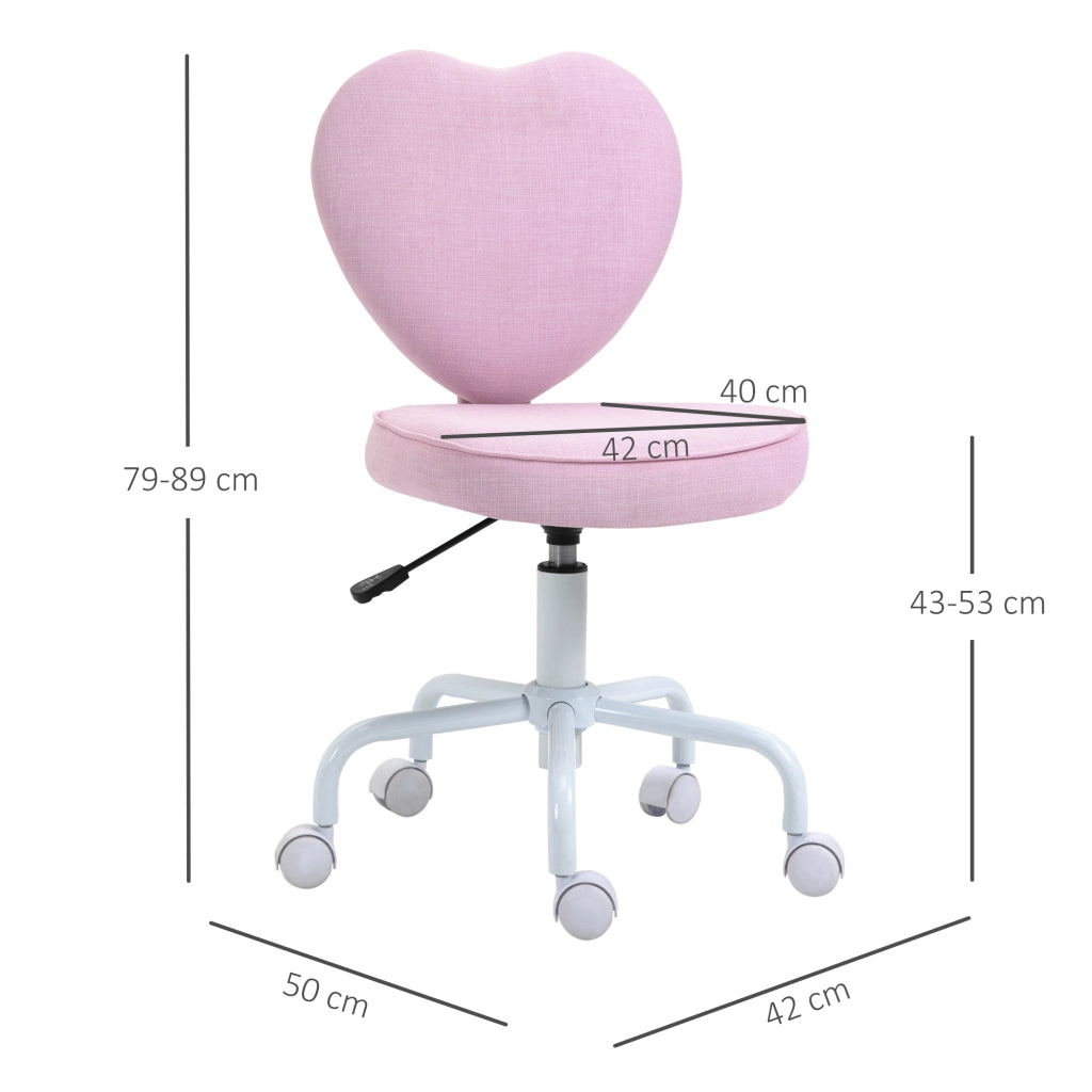 Sedia da ufficio ¨C zephmum ¨C rosa, tessuto, 42x50x79-89cm