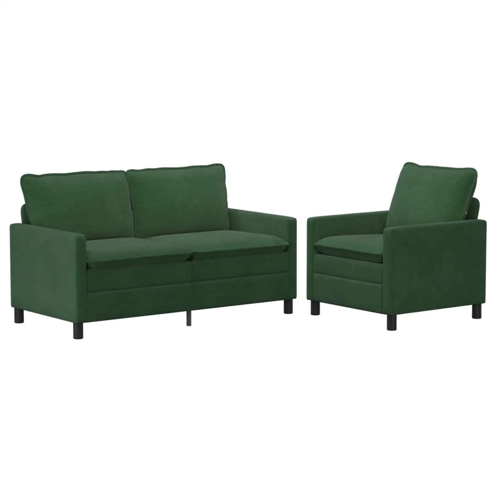 Set di divani 2 pcs Verde Giungla Tessuto 3417087