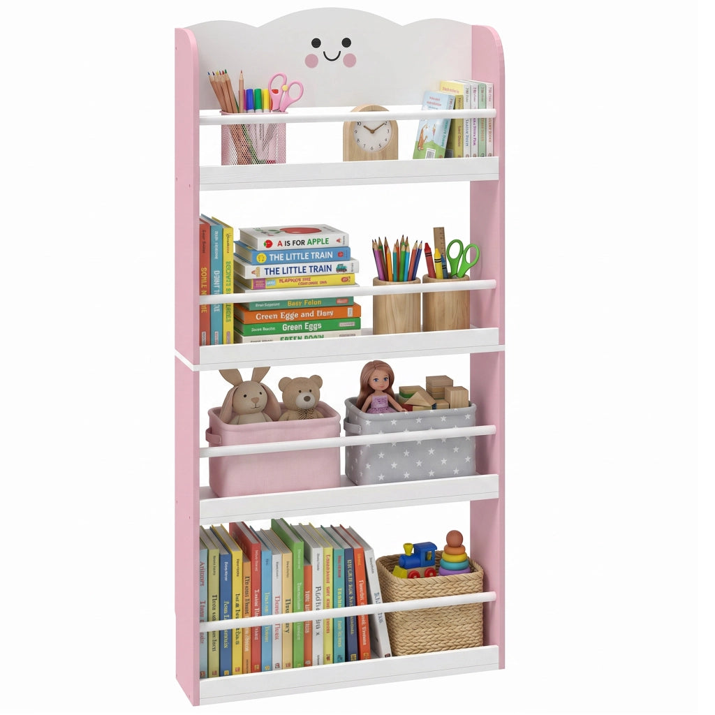 Libreria per bambini 4 livelli ¨C zephmum ¨C rosa 80x24x
