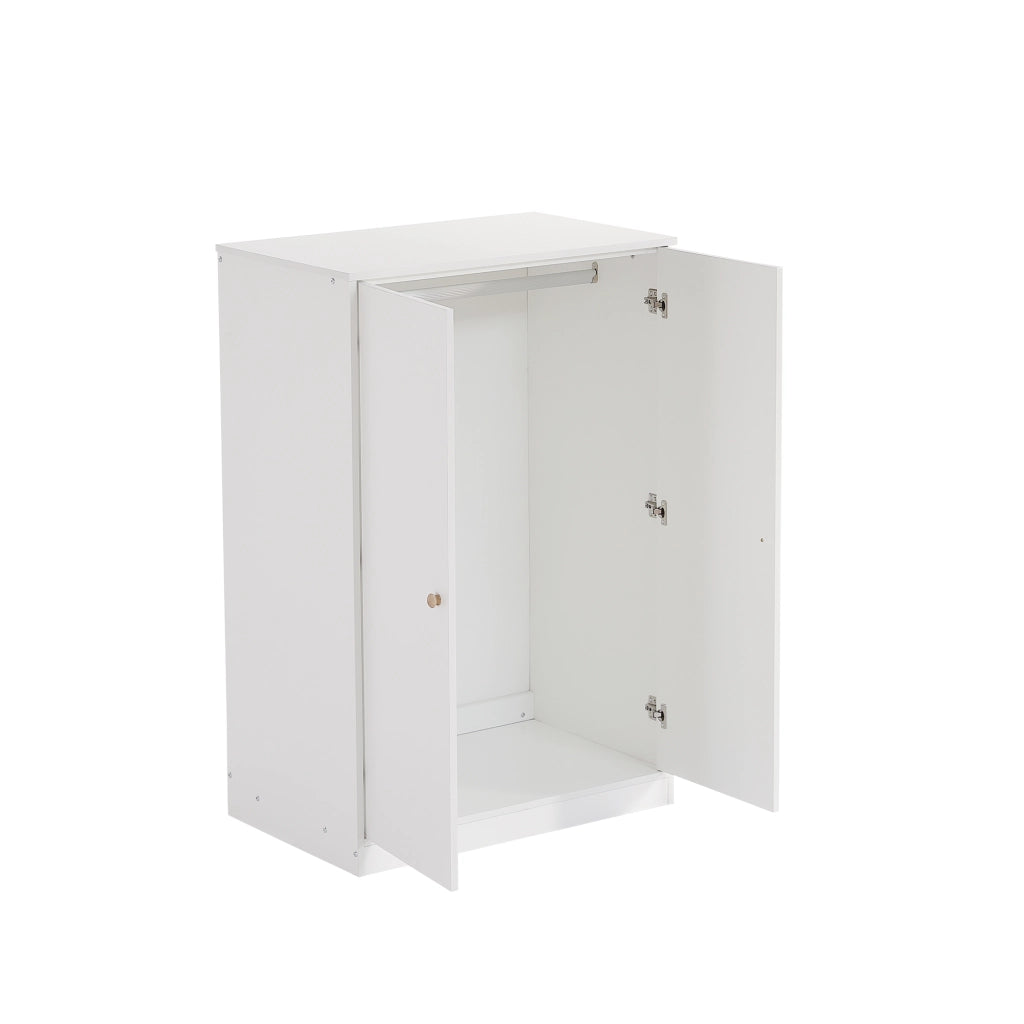 Armadio con 2 ante e barra appendiabiti - per camera da letto - 80x50x120 cm - bianco