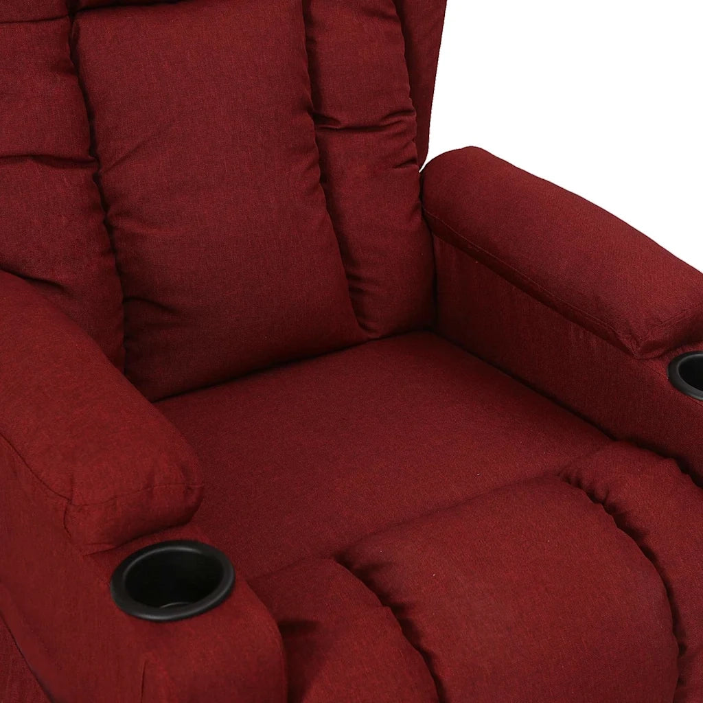 Divano Sedia-Poltrona Reclinabile in Tessuto Rosso Vino 349756
