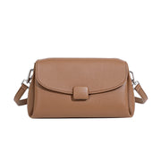 Borsa a mano grande da donna in vera pelle, colore albicocca, ideale per il tempo libero.