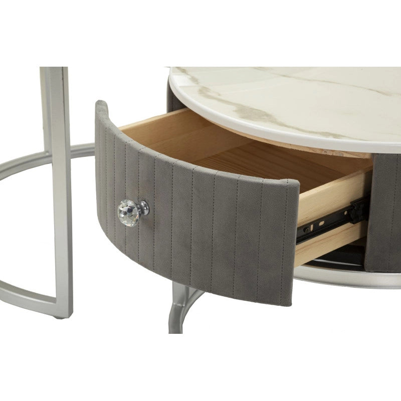 Tavoli Da Caffe' Greys Coppia cm ø 70x45-50x40