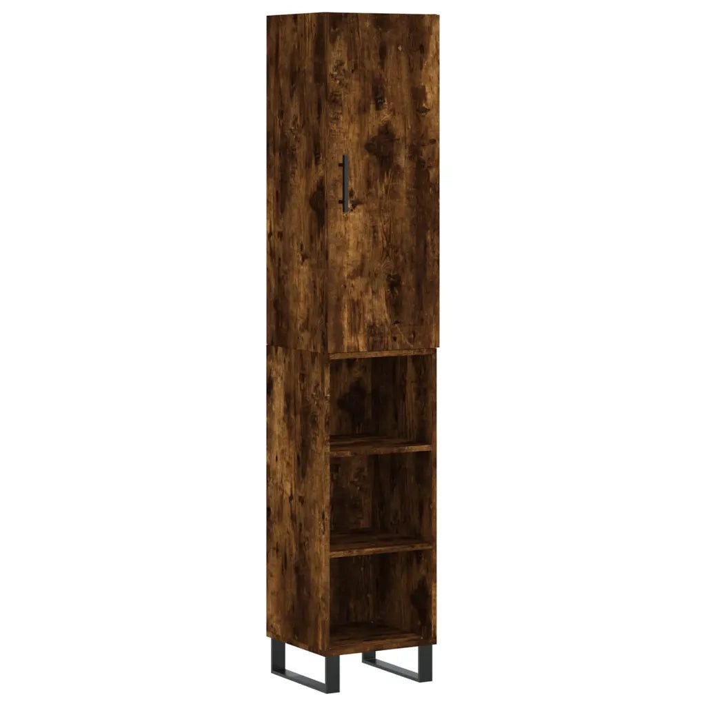 Credenza | Madia | Buffet da pranzo | Armadio da pranzo Rovere Fumo 34,5x34x180 cm in Legno Multistrato