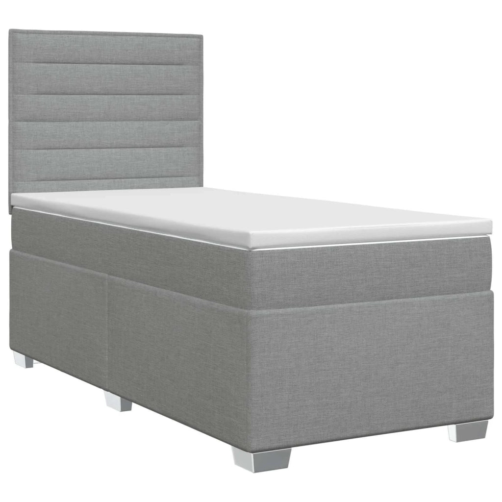 Letto box spring con materasso Grigio Chiaro 100 x 200 cm 3453332