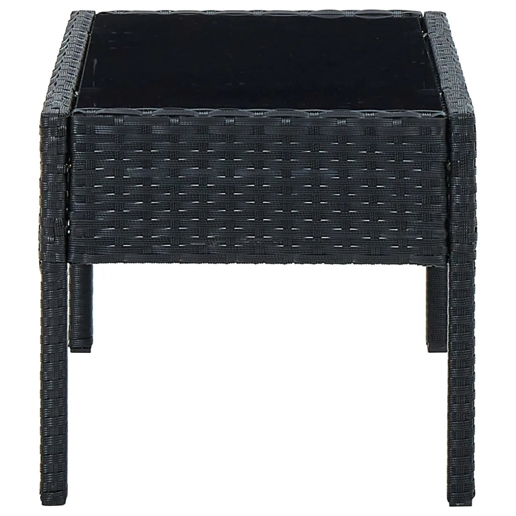 Tavolo da Giardino Nero 75x40x37 cm in Polyrattan cod mxl 34265