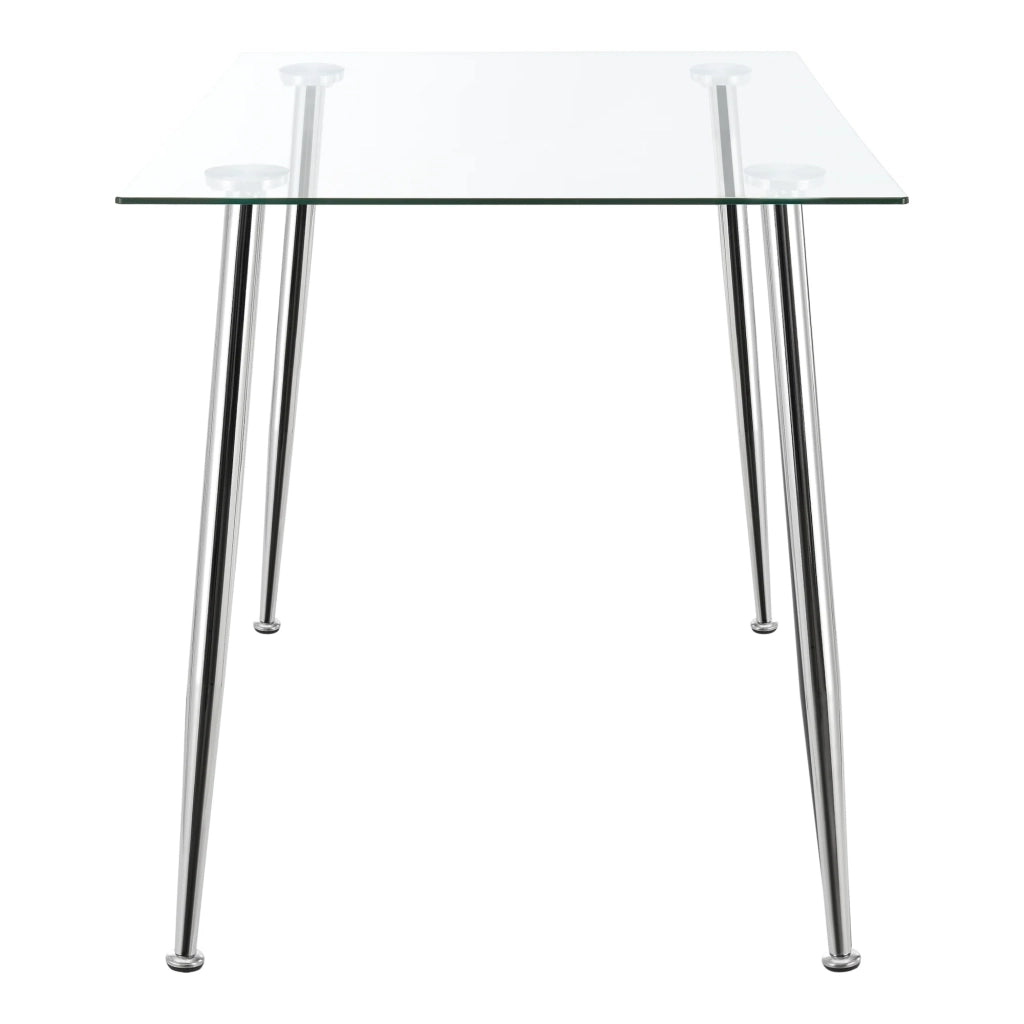 Tavolo da pranzo in vetro temperato e acciaio 75 x 110 x 70 cm cromato 03_0008701