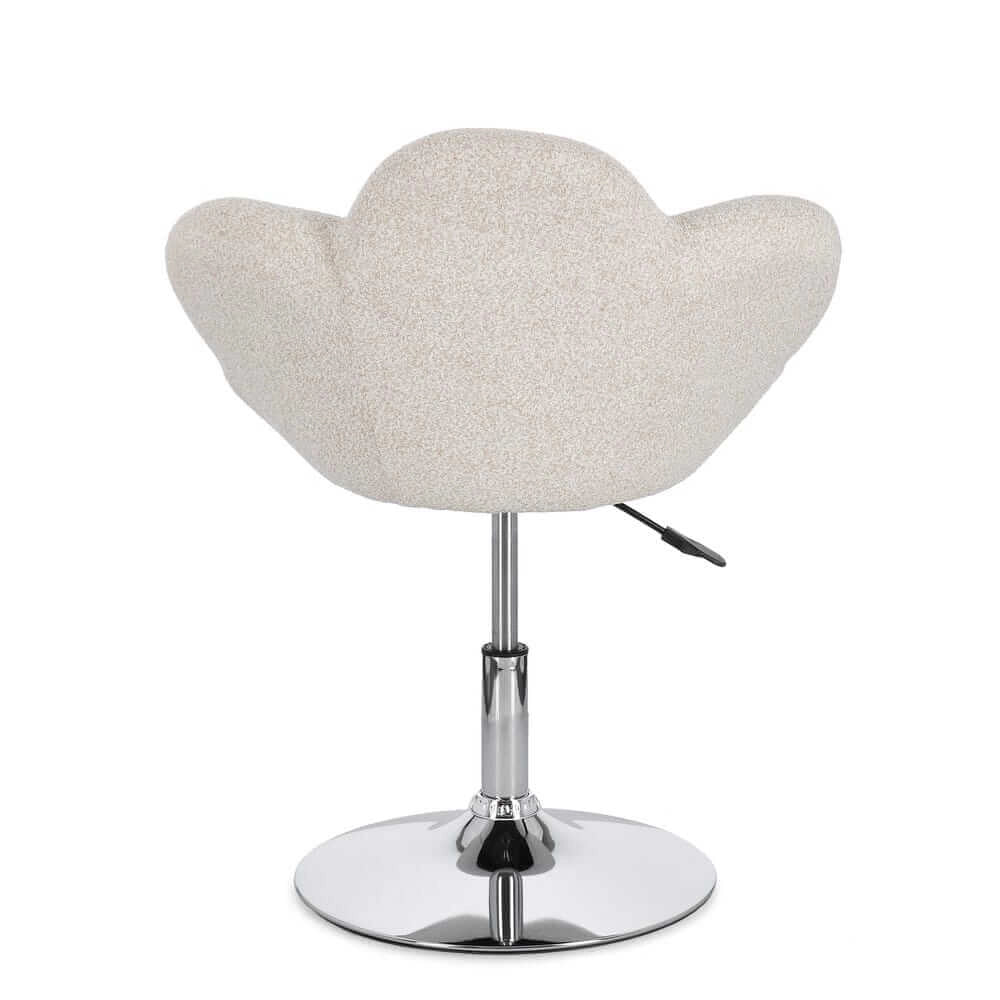 Set di 2 Poltroncine Girevoli Regolabili in Tessuto Bouclé con Base Cromata - BLOOM