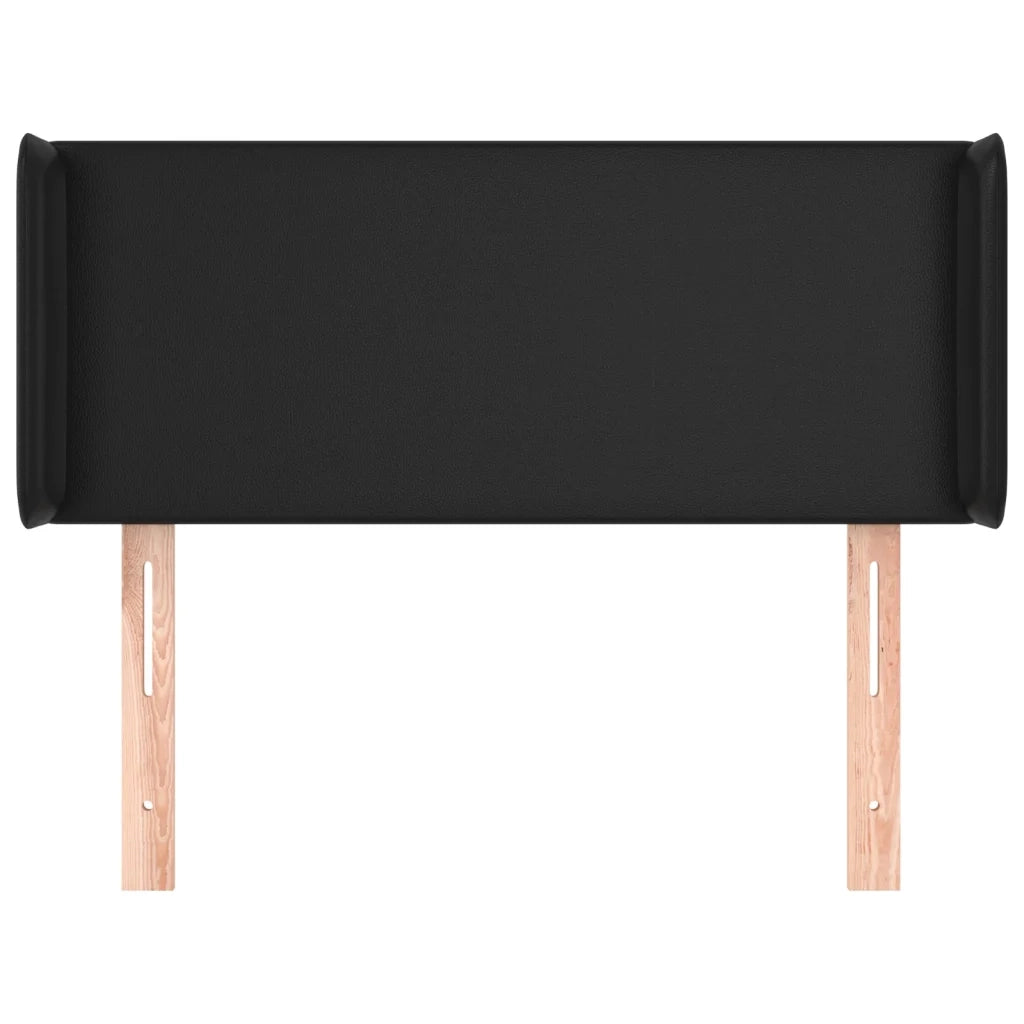 Testiera | Testata ad Orecchio Nera 83x16x78/88 cm in Similpelle
