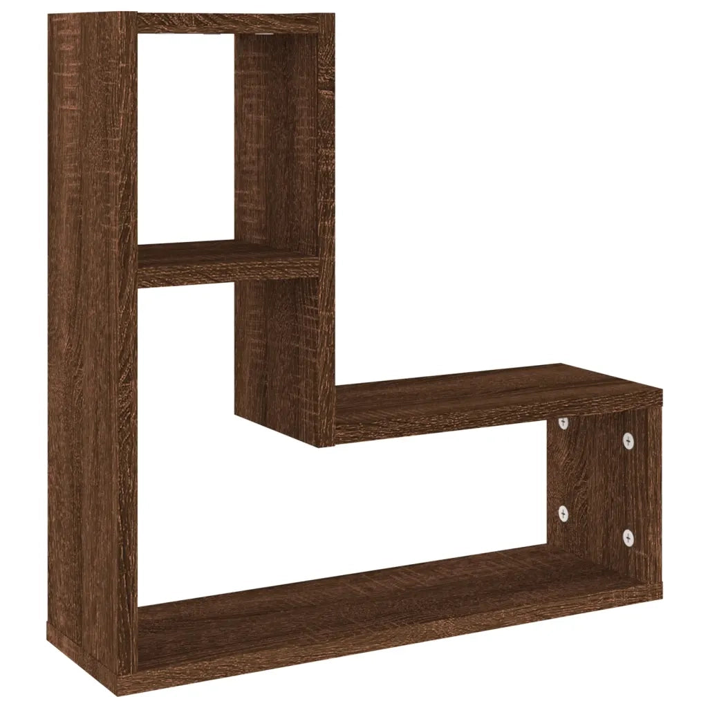 Mensole Parete 2pz Rovere Marrone 50x15x50 cm Legno Multistrato cod mxl 33087