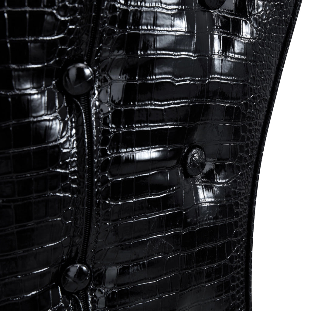 Sedia da Pranzo Set da 4 con Schienale Imbottito, Gambe in Metallo Dorato, in PVC Nero e Oro