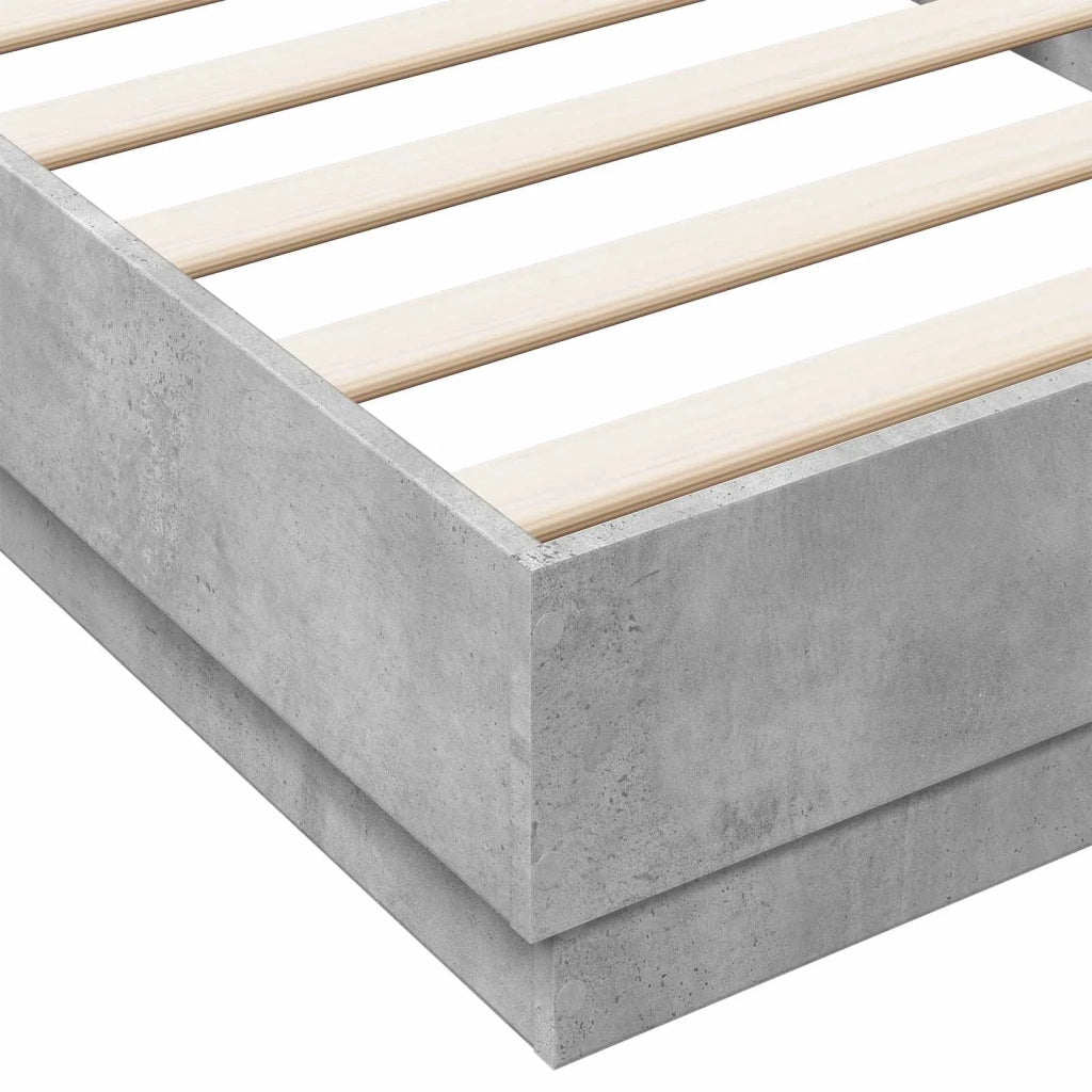 Letto con LED Grigio Cemento 80 x 200 cm Legno ingegnerizzato 8009008
