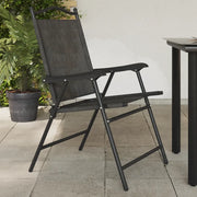 Sedie Giardino Pieghevoli 4 pz Grigio Mélange Acciaio Textilene 3157287