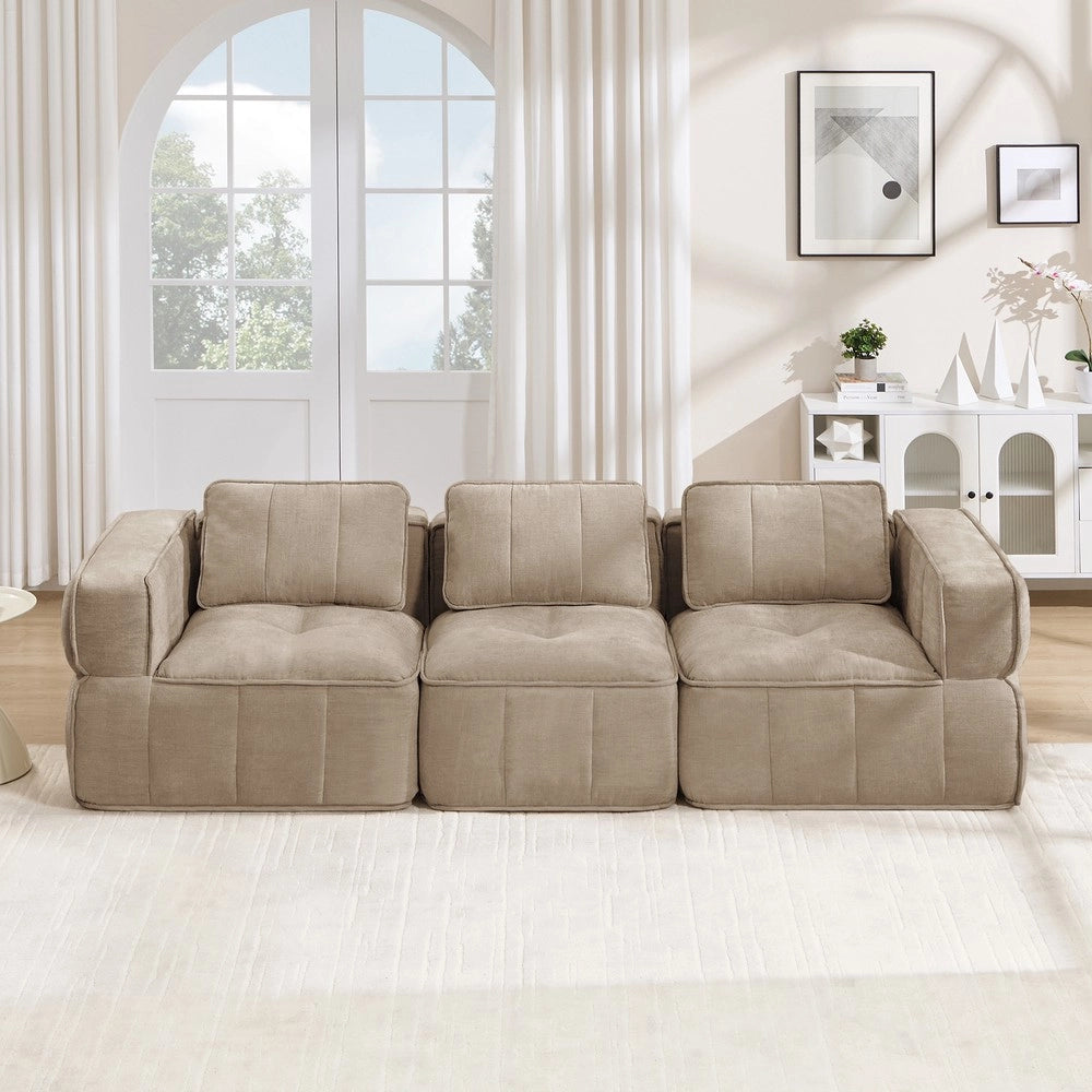 Divano 3 posti ¨C Minimal ¨C tessuto beige 220x90x85