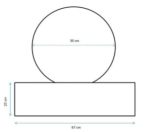 Sfera Cascata Artificiale da Giardino con LED Ø30 cm in Acciaio Inox con Pompa